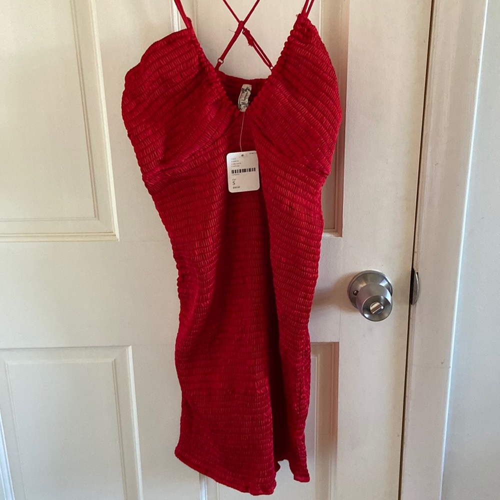 NWT Free people Intimately Red Bodycon Mini Dress